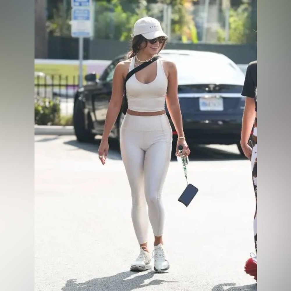 Oasis Shine Racerback Sports Top in Cream